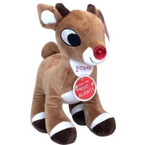 New Rudolph The Red-Nosed Reindeer Plush Toy Music and Lights